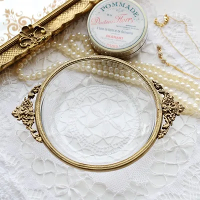 Handmade Brass Edging Jewelry Box French Storage Jewelry Box Ring Box Transparent - Shop at LoveMi