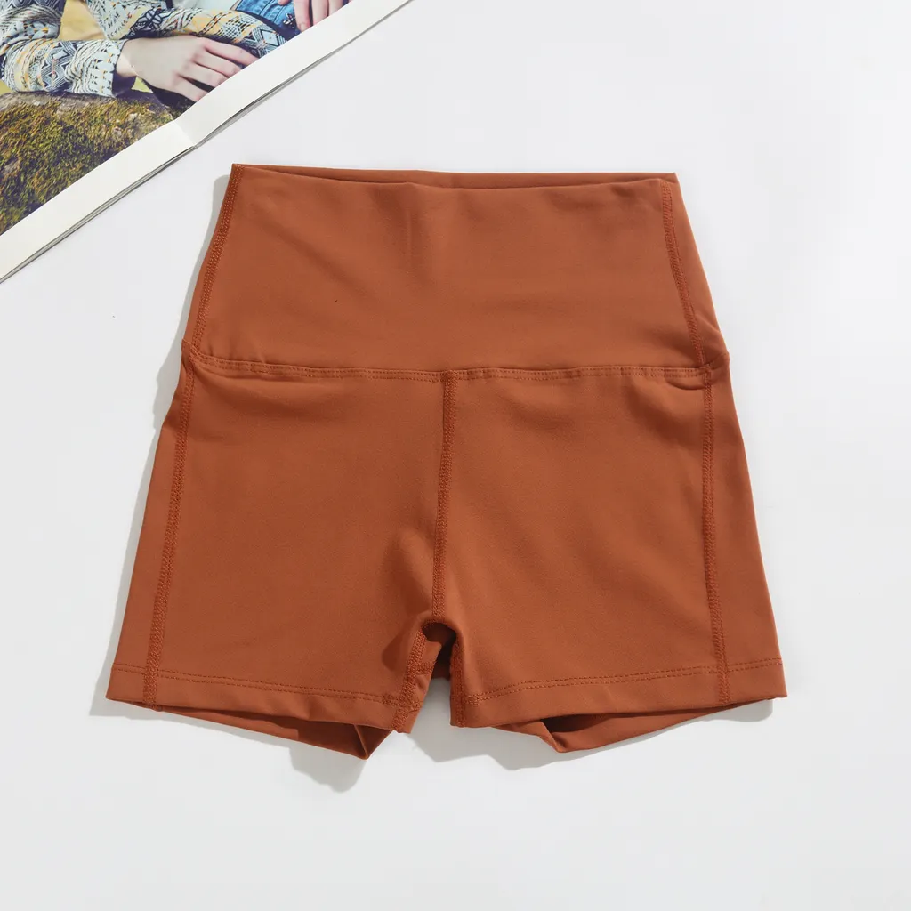 Women's Running Fitness Was Thin Seamless Shorts - Orange