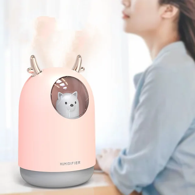 Cute Pet Bear Usb Mini Humidifier Home Bedroom Mute Pink - Shop at LoveMi