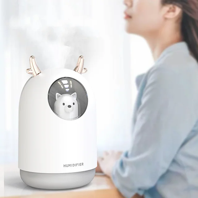 Cute Pet Bear Usb Mini Humidifier Home Bedroom Mute White - Shop at LoveMi