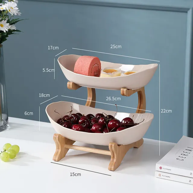 Multi layer Fruit Rack And Dried Fruit Tray Coffee Table Beige - Shop at LoveMi