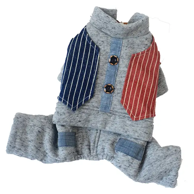Autumn And Winter Small Dog Four Legged Clothes Teddy Thick Winter Clothes Grey - Shop at LoveMi