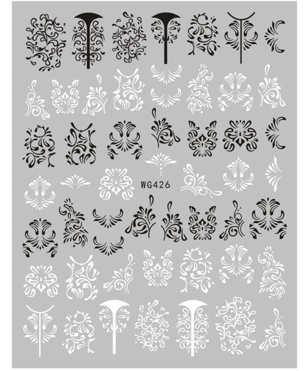 Nail Sticker Export Black and White Line Nail Sticker - J
