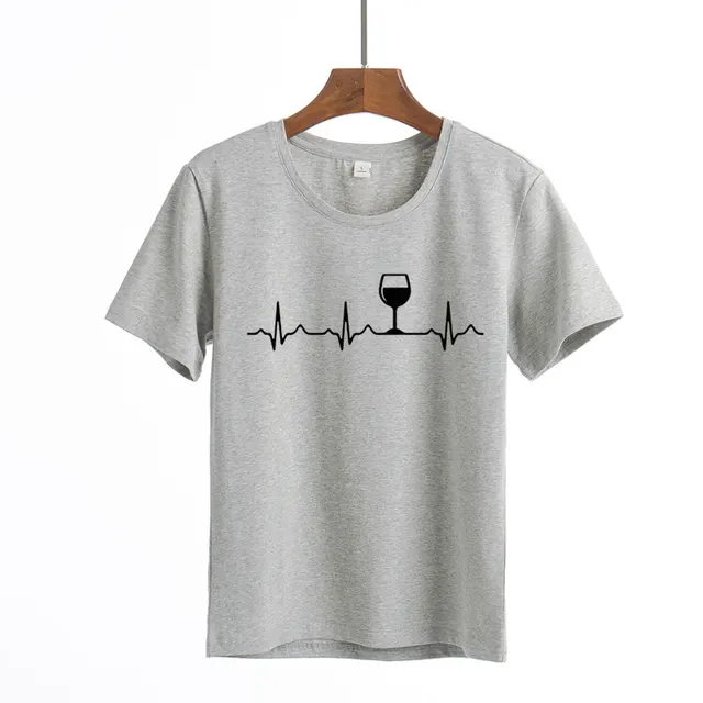 Women's Printed Round Neck Short Sleeve T shirt Blouse Grey - Shop at LoveMi