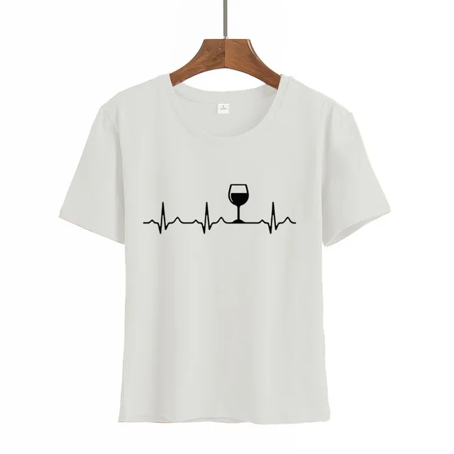 Women's Printed Round Neck Short Sleeve T shirt Blouse White - Shop at LoveMi