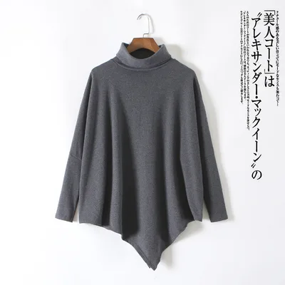 Women's Irregular Casual Cotton Long Sleeve Top Dark Grey - Shop at LoveMi