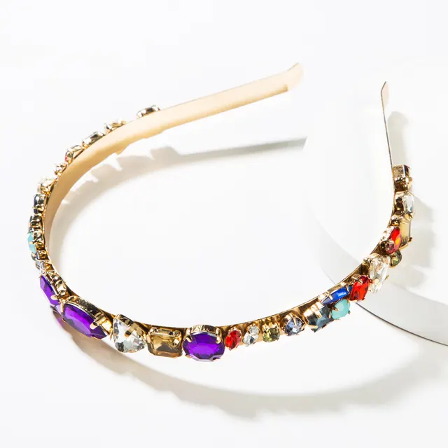 Alloy Diamond encrusted Glass Diamond encrusted Hair Band Colorful - Shop at LoveMi