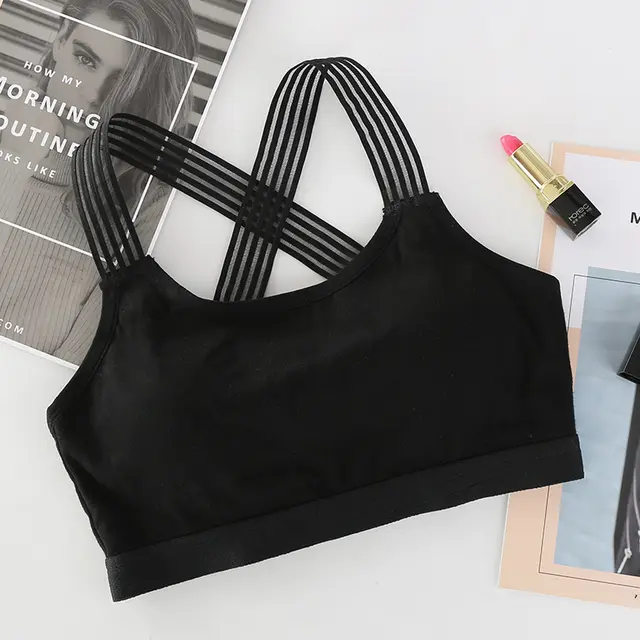 Cotton Sexy Gathered Beautiful Back Cross Strapless Underwear Black - Shop at LoveMi