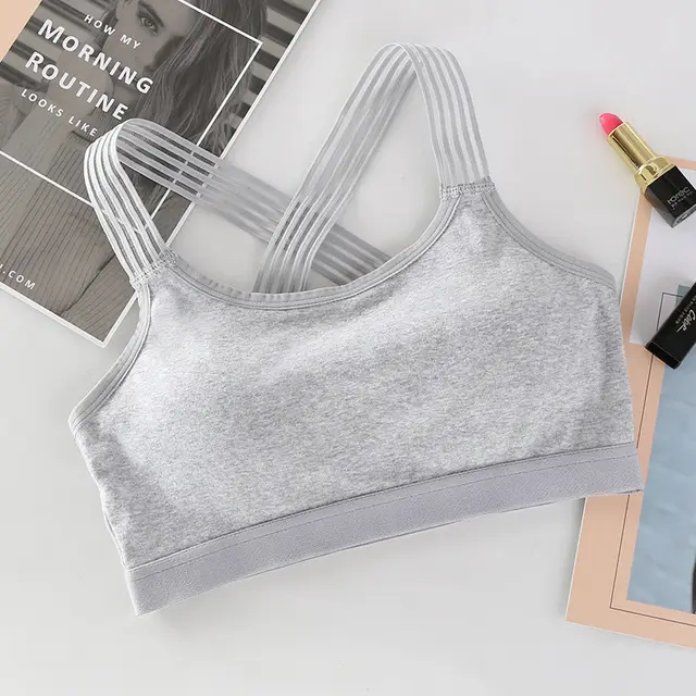 Cotton Sexy Gathered Beautiful Back Cross Strapless Underwear Grey - Shop at LoveMi