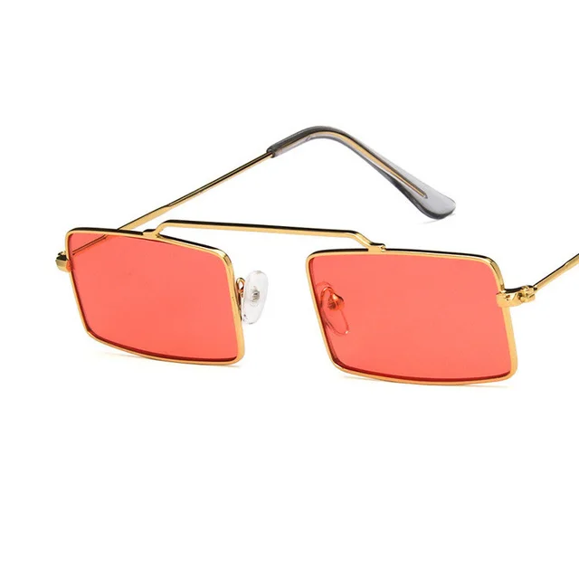 Vintage Metal Small Square Sunglasses Harajuku Trend Red - Shop at LoveMi