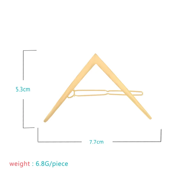 Fashionable Geometric Alloy Flat head Clip Hairpin Headwear Gold - Shop at LoveMi