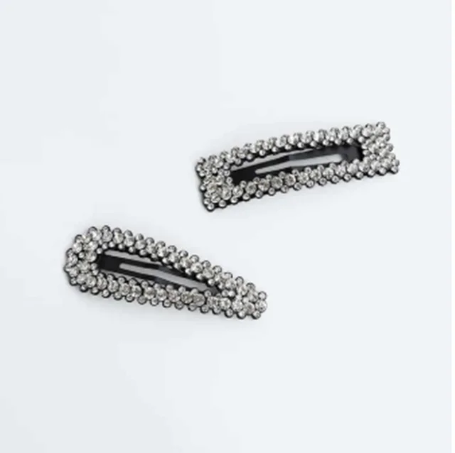 Retro Diamond Hairpin Set One Word Clip Side Clip Metal B - Shop at LoveMi