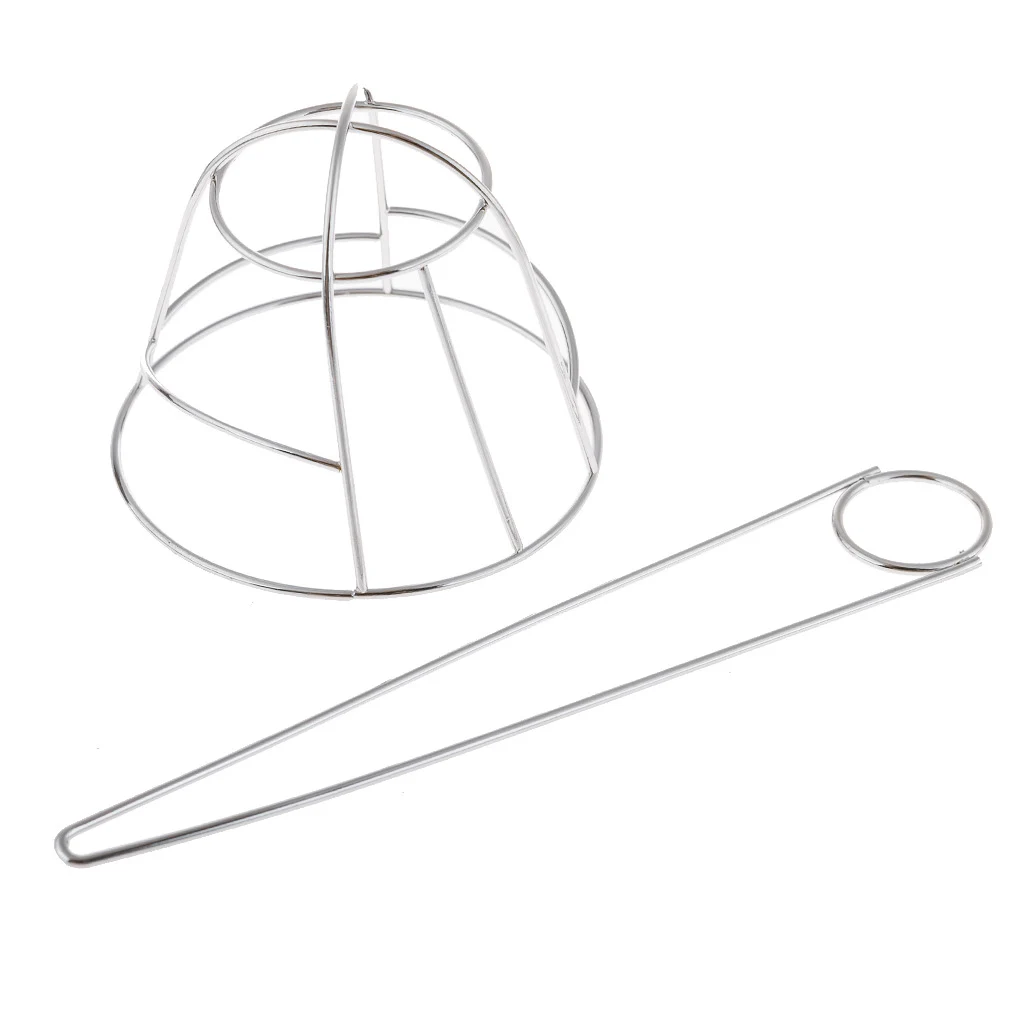 Irregular Metal Bowl-shaped Hollow Hairpin - Silver