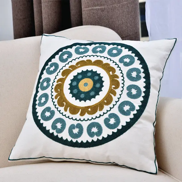 Home Textile Pastoral Clan Style Cotton Embroidered Pillow - Shop at LoveMi
