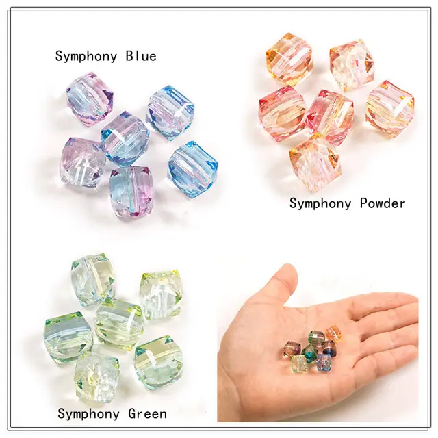 Symphony Square Beads 10mm Handmade Diy Jewelry Accessories F - Shop at LoveMi