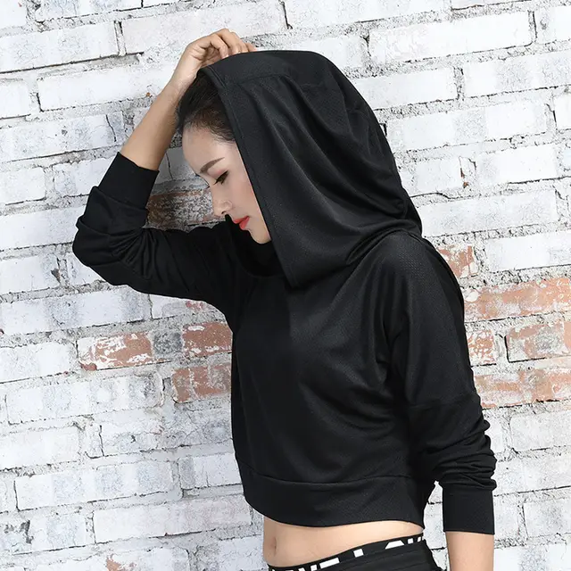 Breathable And Quick Drying Short Coat Sports Running Yoga Wear Women Black - Shop at LoveMi