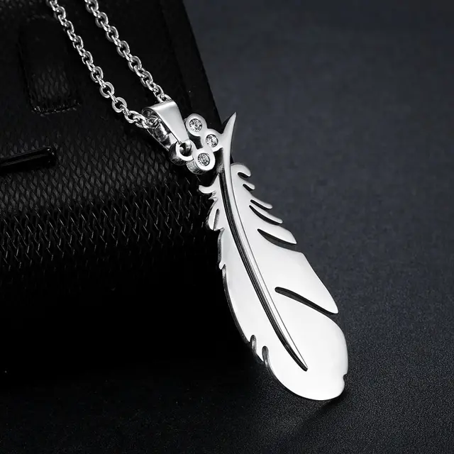 Simple Feather Men's Pendant Stainless Steel Accessories - Shop at LoveMi