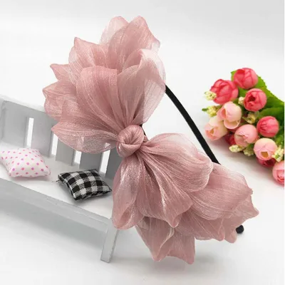 Spring And Summer Fashion Korean Big Bow Headband Pink - Shop at LoveMi
