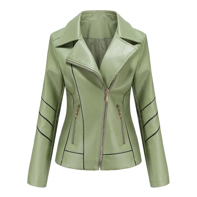 Thin Pu Short Coat Spring And Autumn Jacket Green - Shop at LoveMi