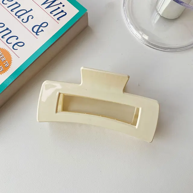 Square Hollow Clip Female Hair Accessories Hair Clip Beige - Shop at LoveMi