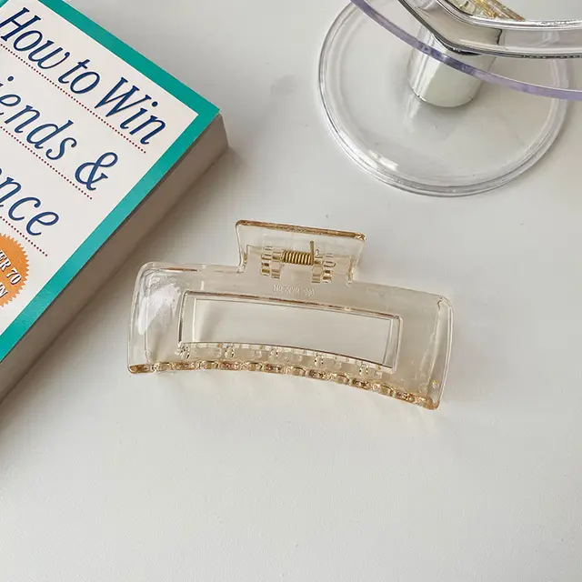 Square Hollow Clip Female Hair Accessories Hair Clip Champagne - Shop at LoveMi