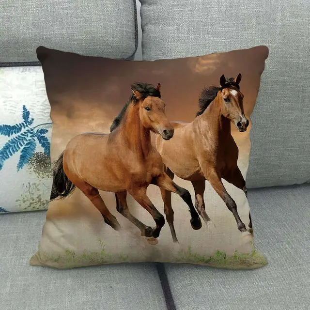 Flax Digital Printed Horse Pattern Pillowcase K - Shop at LoveMi