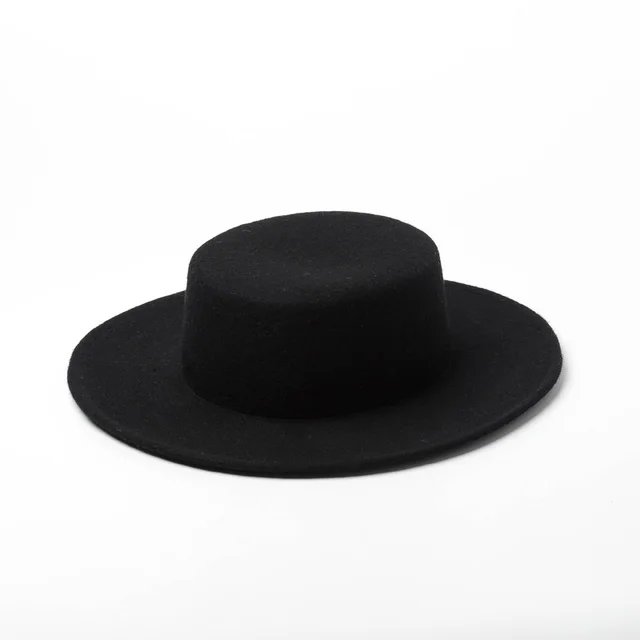 New Style Pure Wool Woolen Top Hat For Autumn And Winter Black - Shop at LoveMi