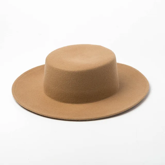 New Style Pure Wool Woolen Top Hat For Autumn And Winter Brown - Shop at LoveMi