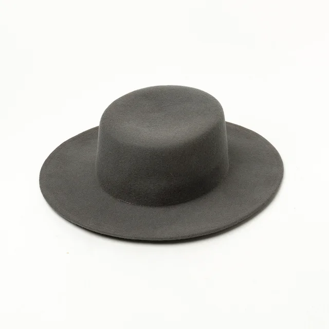 New Style Pure Wool Woolen Top Hat For Autumn And Winter Dark Grey - Shop at LoveMi