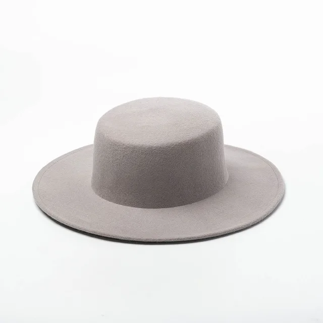 New Style Pure Wool Woolen Top Hat For Autumn And Winter Grey - Shop at LoveMi