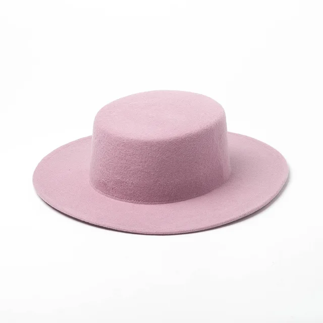 New Style Pure Wool Woolen Top Hat For Autumn And Winter Pink - Shop at LoveMi