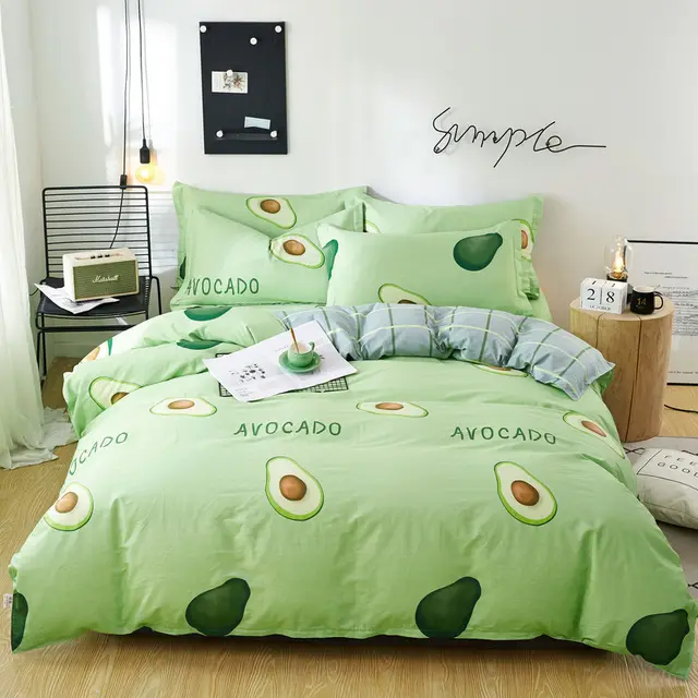 Three or Four piece Cotton Twill Bedding for Students Green - Shop at LoveMi