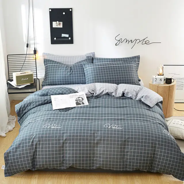 Three or Four piece Cotton Twill Bedding for Students Grey - Shop at LoveMi