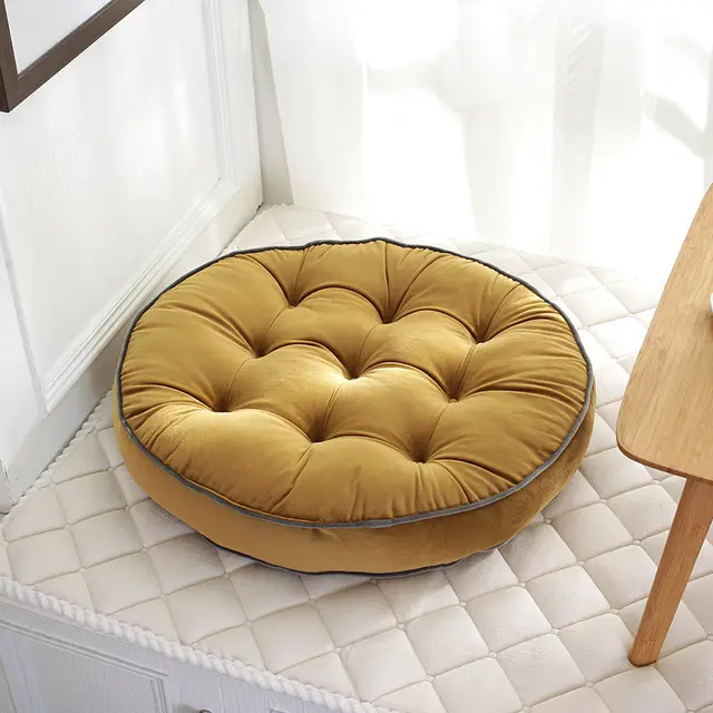 New Dutch Velvet Futon Cushion, Modern and Simple Home Chair Cushion Yellow - Shop at LoveMi