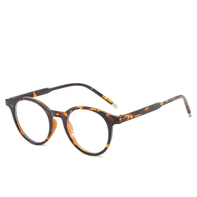 The New Anti Blue Light Flat Glasses Fashion Round Flat Glasses Trend The Same Glasses Brown - Shop at LoveMi