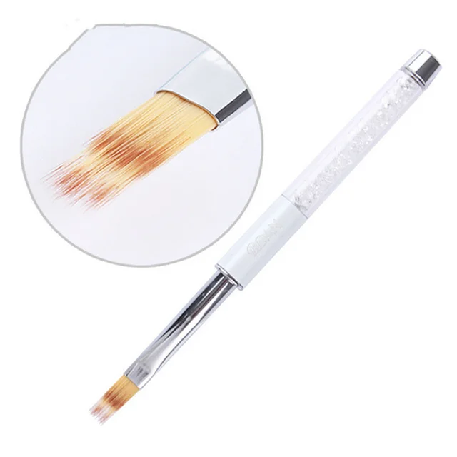 Nail Brush Serrated White Rod White Diamond Nail Pen Gear Shape Pen White - Shop at LoveMi