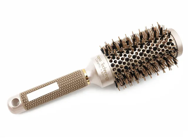 Hair Comb Brush Nano Hairbrush Ceramic Ion Round Barrel Comb Hairdressing Hair Salon Styling Tool - Shop at LoveMi