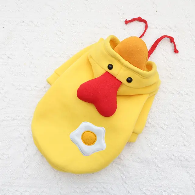 Chihuahua With Plush Pet Clothes For Autumn And Winter Yellow Duck - Shop at LoveMi