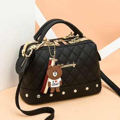 Women's Korean Fashion Messenger Bag Black - Shop at LoveMi
