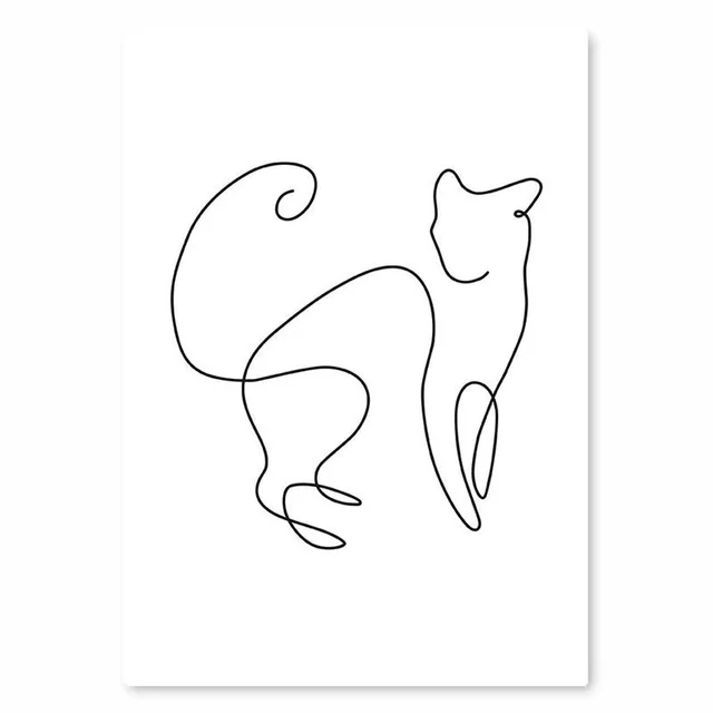 Simple Line Art Decorative Painting Sofa Living Room Background Mural Painting - Shop at LoveMi