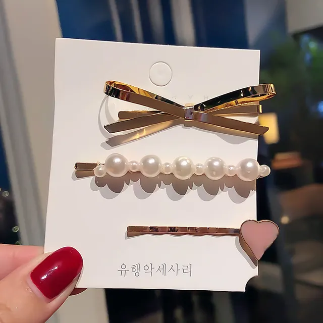 Pearl Hairpin Clip Girl Korean Headdress Side Clip - Shop at LoveMi