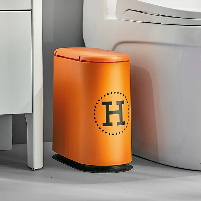 Narrow Slit Creative Living Room With Lid Cracked Garbage Orange - Shop at LoveMi