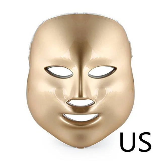 LED Beauty Mask 7 Color Light Home Beauty Instrument Gold - Shop at LoveMi