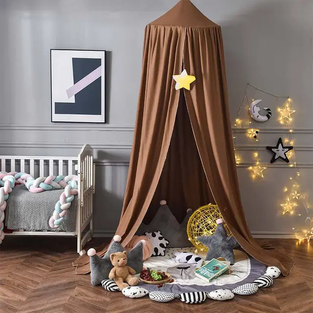 Baby Cot Around Bedside Decoration Shading Dome Mosquito Net Coffee - Shop at LoveMi
