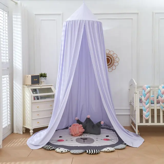 Baby Cot Around Bedside Decoration Shading Dome Mosquito Net Nordic Light Purple - Shop at LoveMi