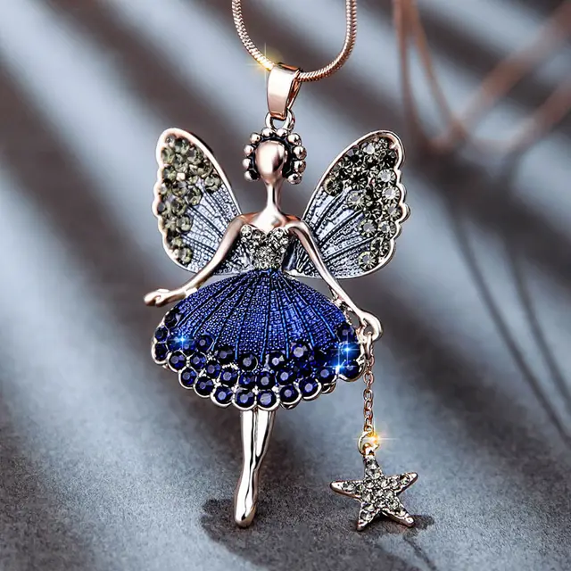 Star Fashion Accessories Pendant Sweater Chain Length Blue - Shop at LoveMi