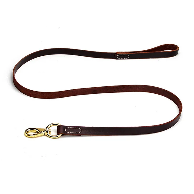 Cowhide Dog Leash To Walk Medium And Large Dogs Brown - Shop at LoveMi