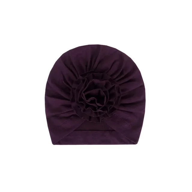 NEW Bloom Flower Baby Headband Knot Toddler Headwrap Elastic Infant Turban Bullet Fabric Infant Beanie Cap Hair Accessories Purple - Shop at LoveMi