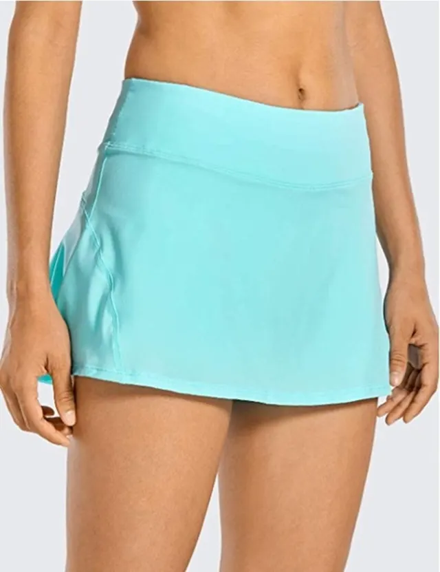 Sports Tennis Skirt Pants Mid Waist Pleated Shorts Sports Skirt Sky Blue - Shop at LoveMi