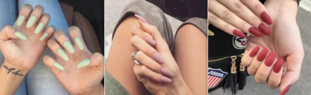 Frosted Ballet Trapezoid Fake Nails Long Section Finished Wearing Nail Art Set - Shop at LoveMi